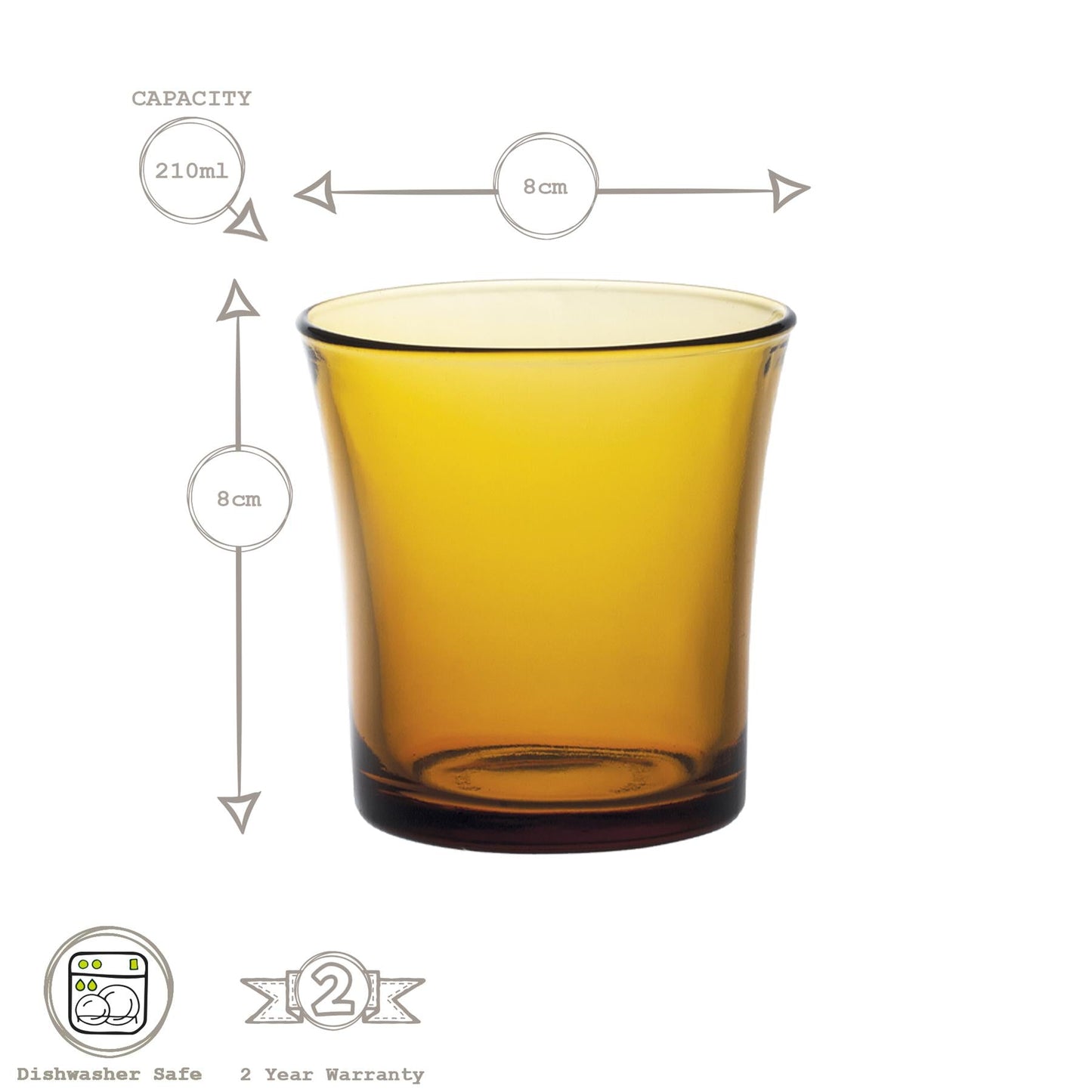 210ml Lys Tumbler Glasses - Pack of Six