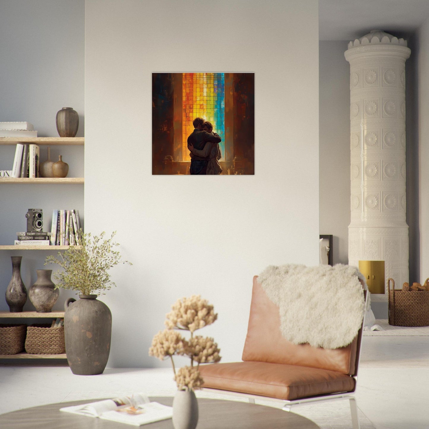 Rainbow Window Poster – Love and Unity Art Print - Vibrant Wall Decor