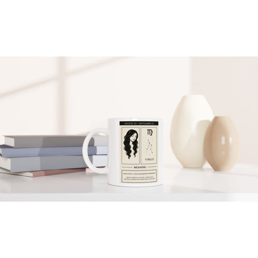 Virgo Zodiac Sign Mug - Ceramic Astrology Gift with Meaning - 11oz Dishwasher Safe Cup