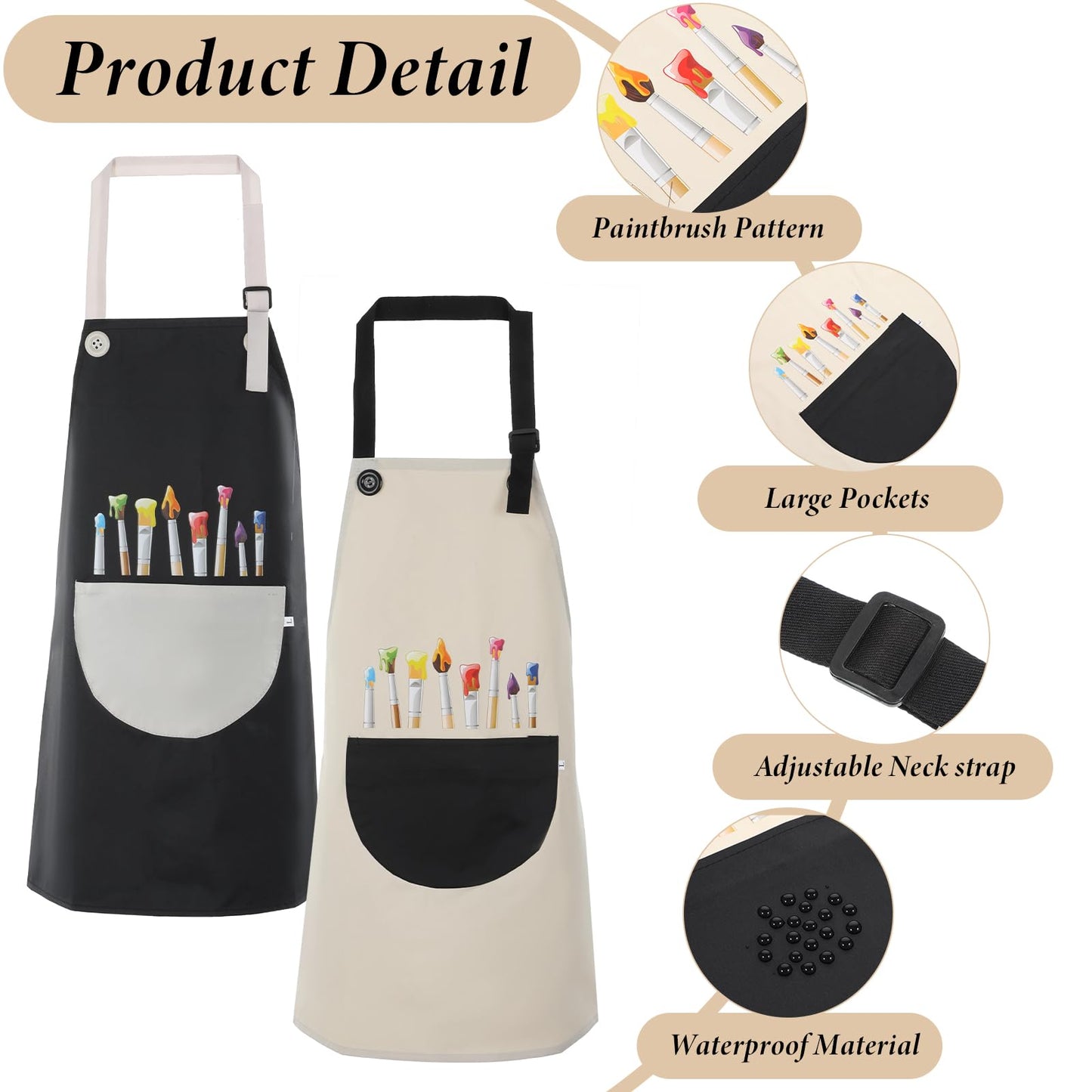 FdcZeyxior 2-Pack Kids Artist Apron | Adjustable Waterproof Painting & Cooking