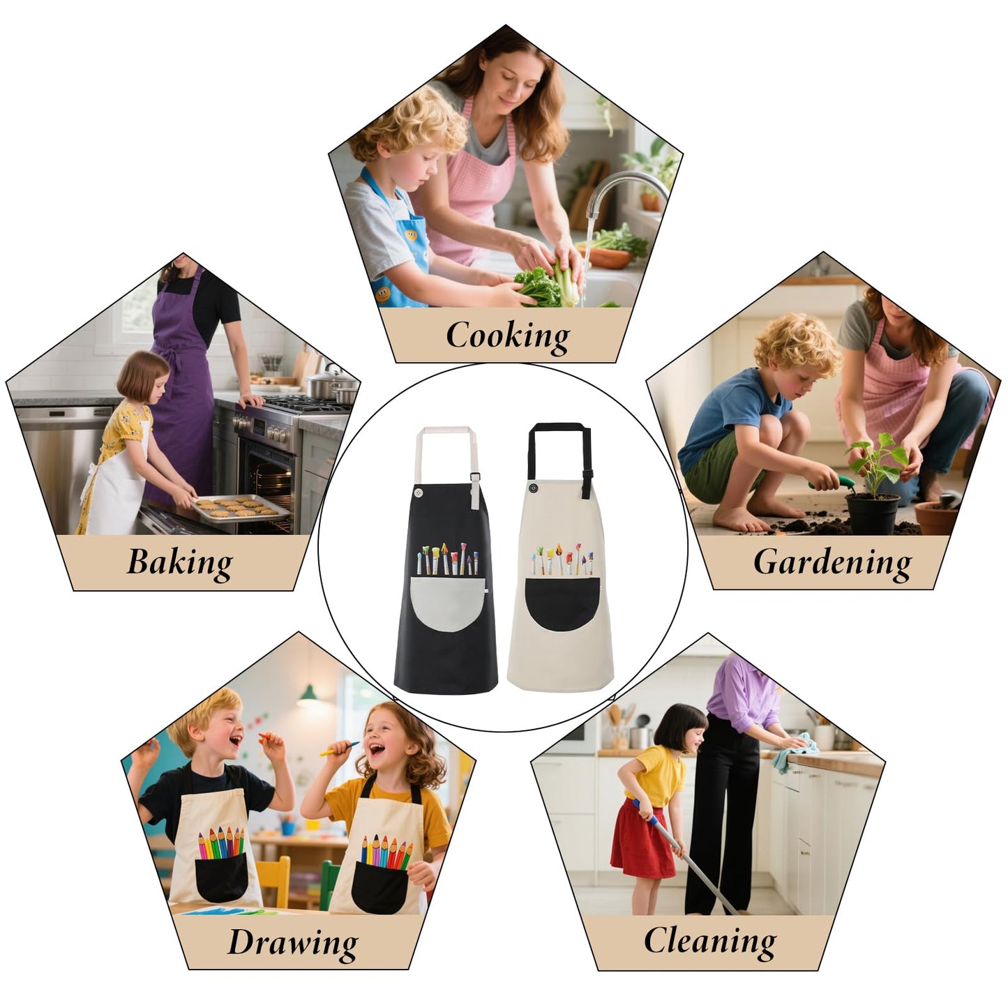 FdcZeyxior 2-Pack Kids Artist Apron | Adjustable Waterproof Painting & Cooking