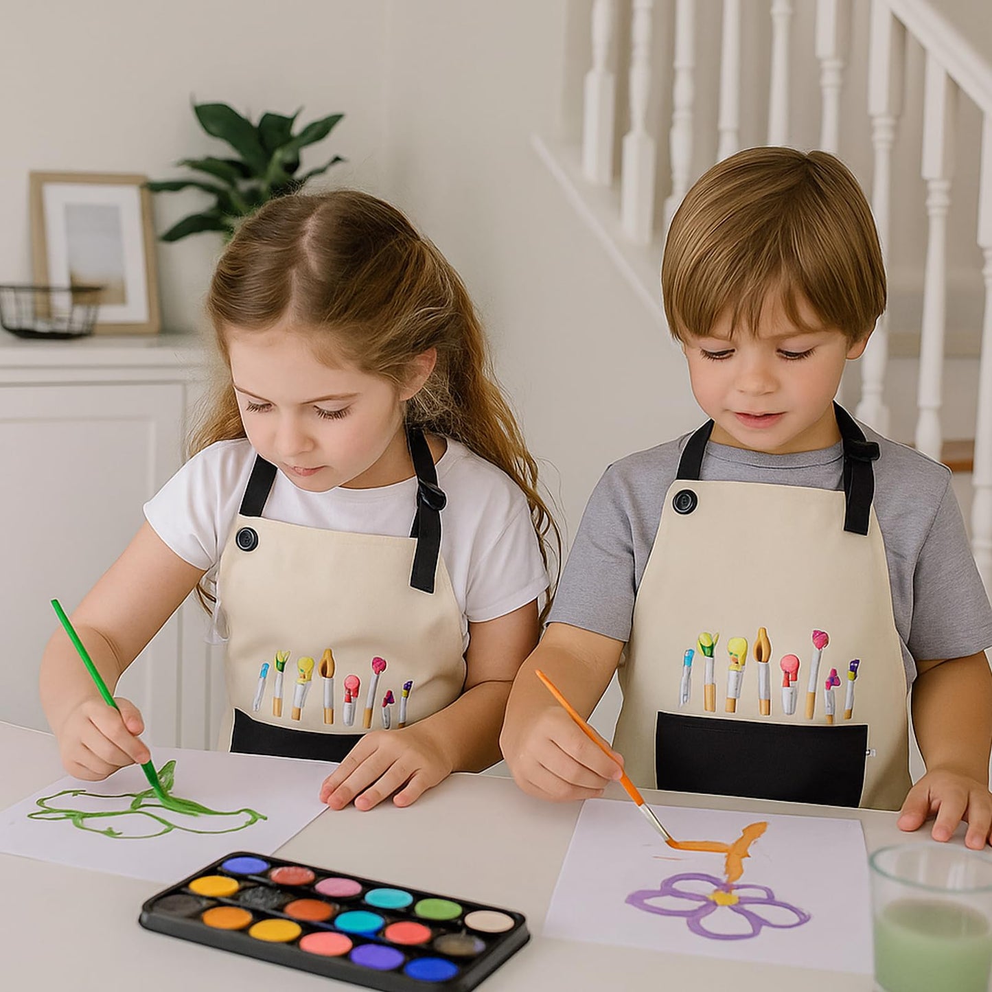 FdcZeyxior 2-Pack Kids Artist Apron | Adjustable Waterproof Painting & Cooking
