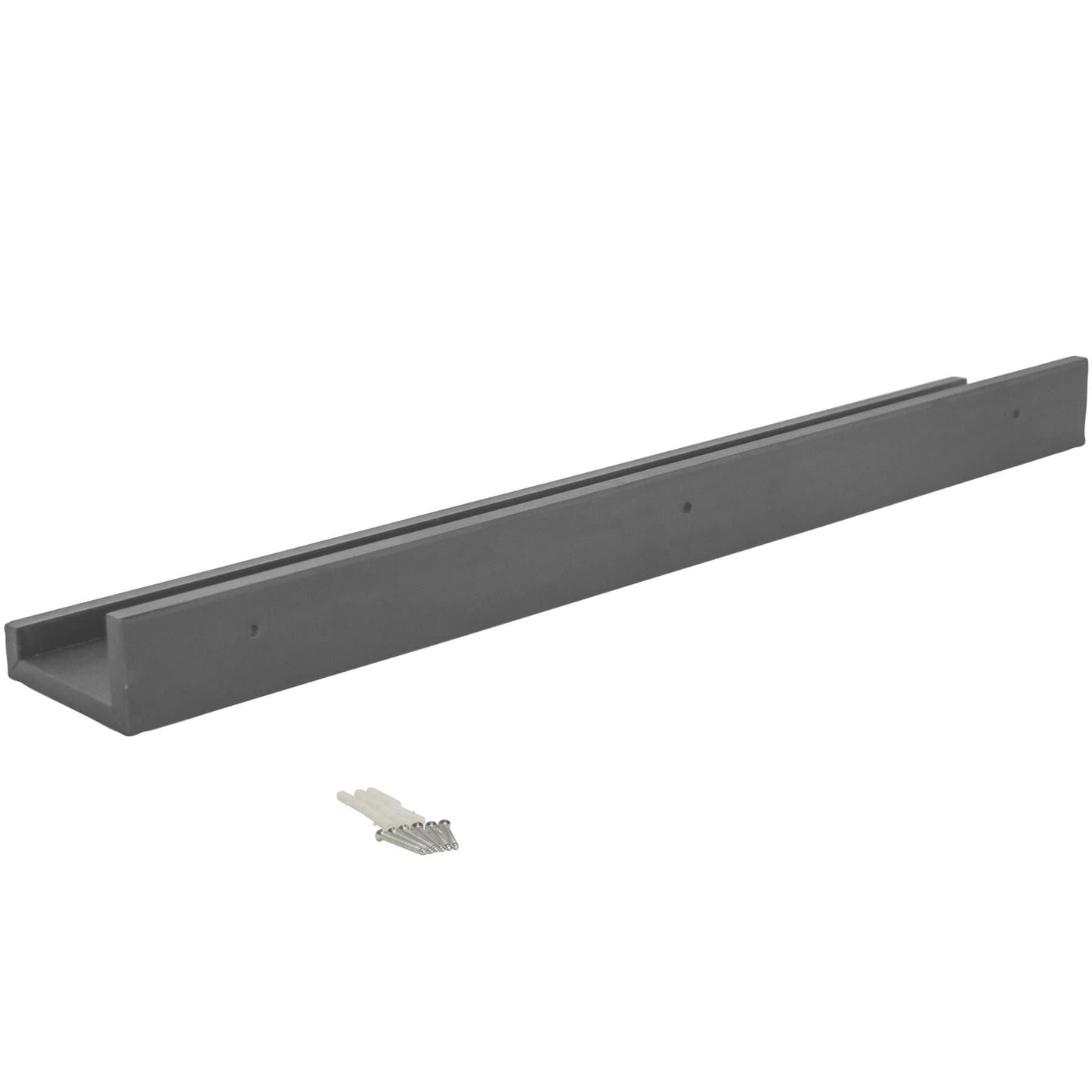 57cm Grey Floating Picture Ledge Shelves - Pack of Three