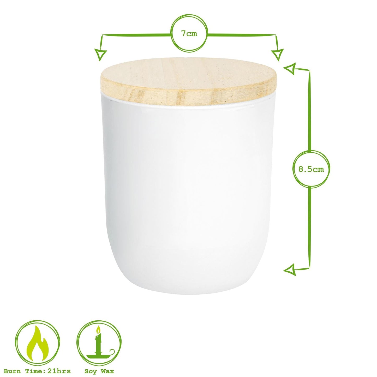 White Soy Wax Scented Candle - 130g - Coconut & Lime