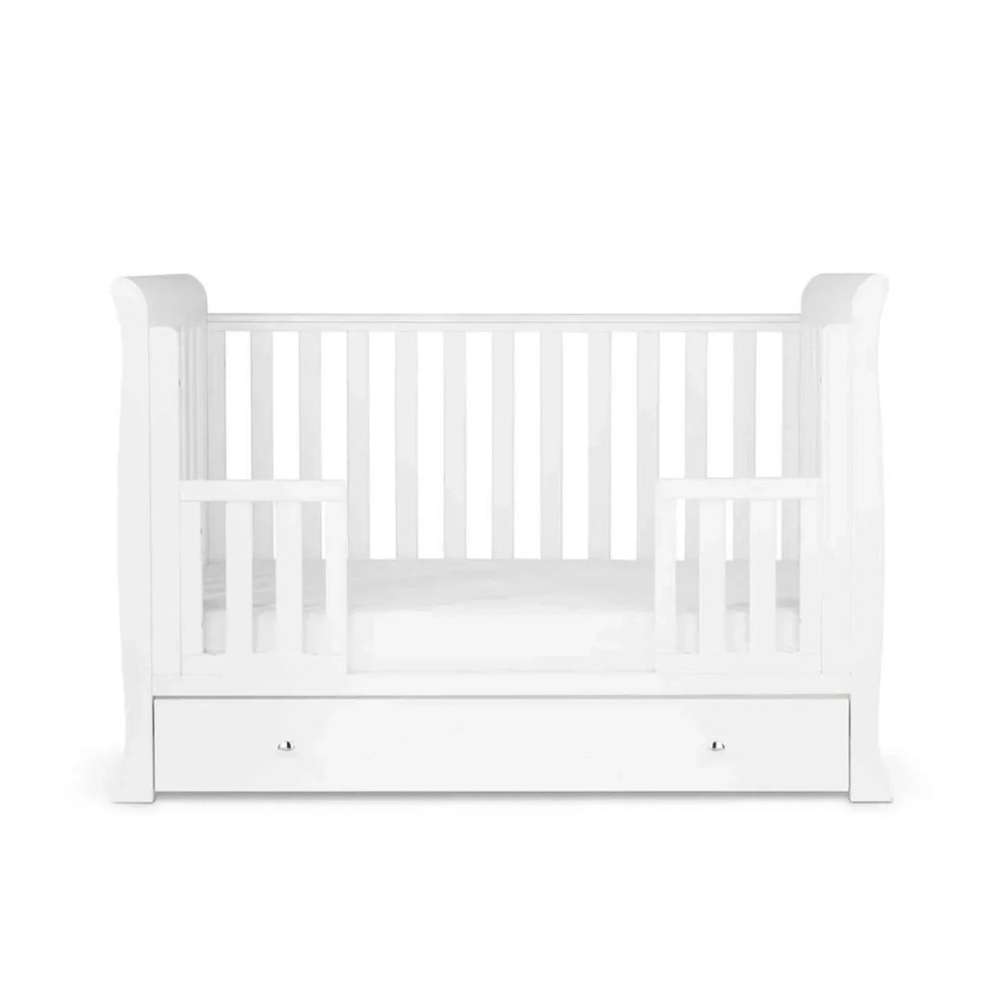 Ickle Bubba Snowdon Mini Cot Bed White - Premium Pocket Sprung Mattress