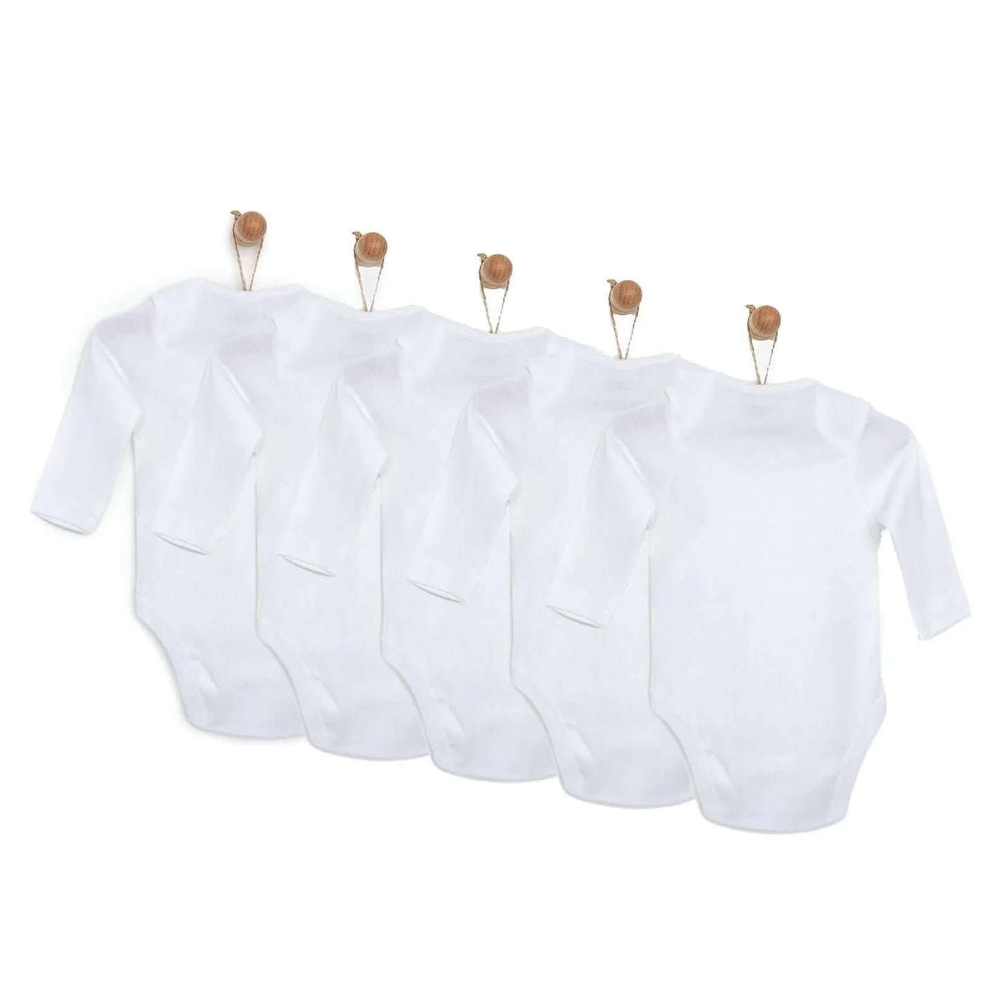 HelloBaby Unisex Long Sleeve Bodysuit 5 pcs
