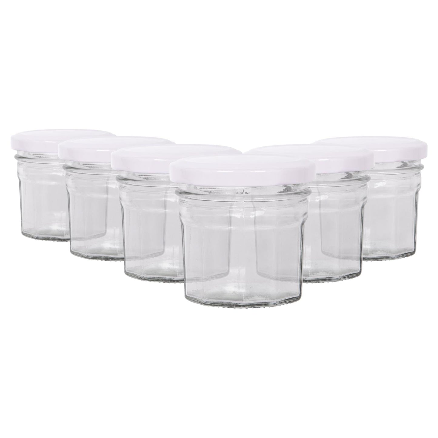 90ml Glass Jam Jars with Lids - Pack of 6