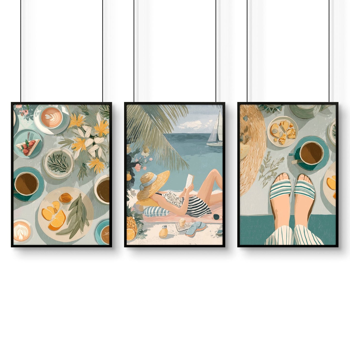 Feature Wall Art | Set of 3 Italian Lifestyle Wall art Prints