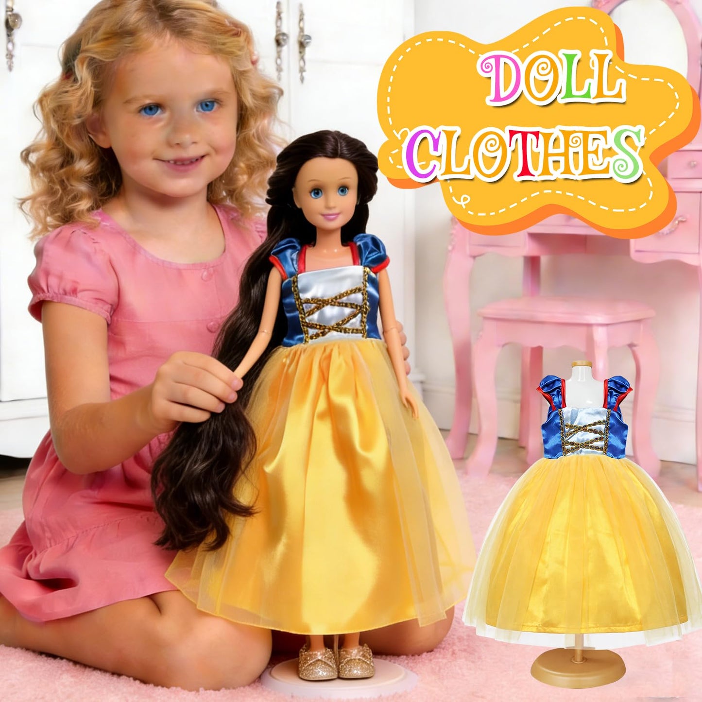 FEAYEA 18-Inch Doll Clothes Set – 6 Princess Costumes for All 18-Inch Dolls