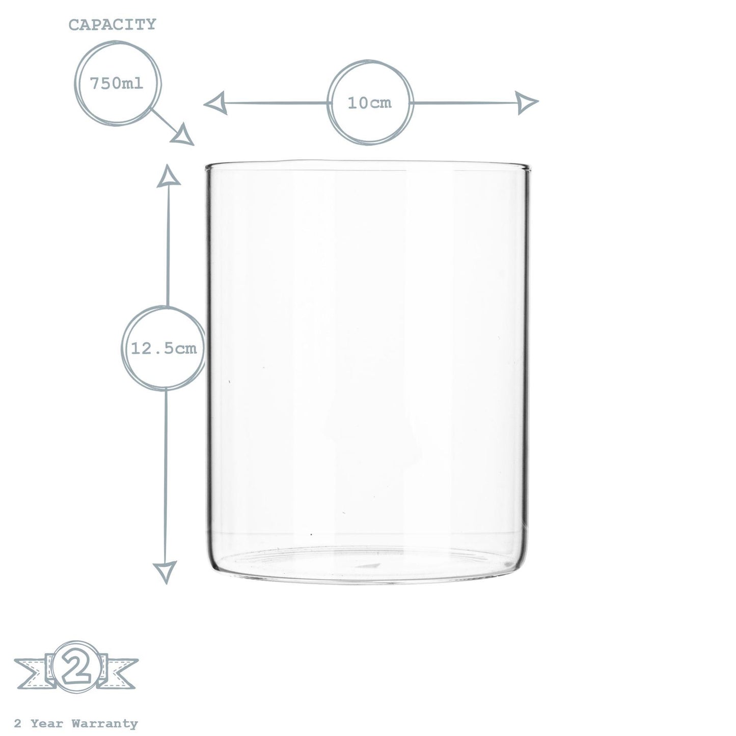 750ml Scandi Storage Jar with Leather Loop Lid