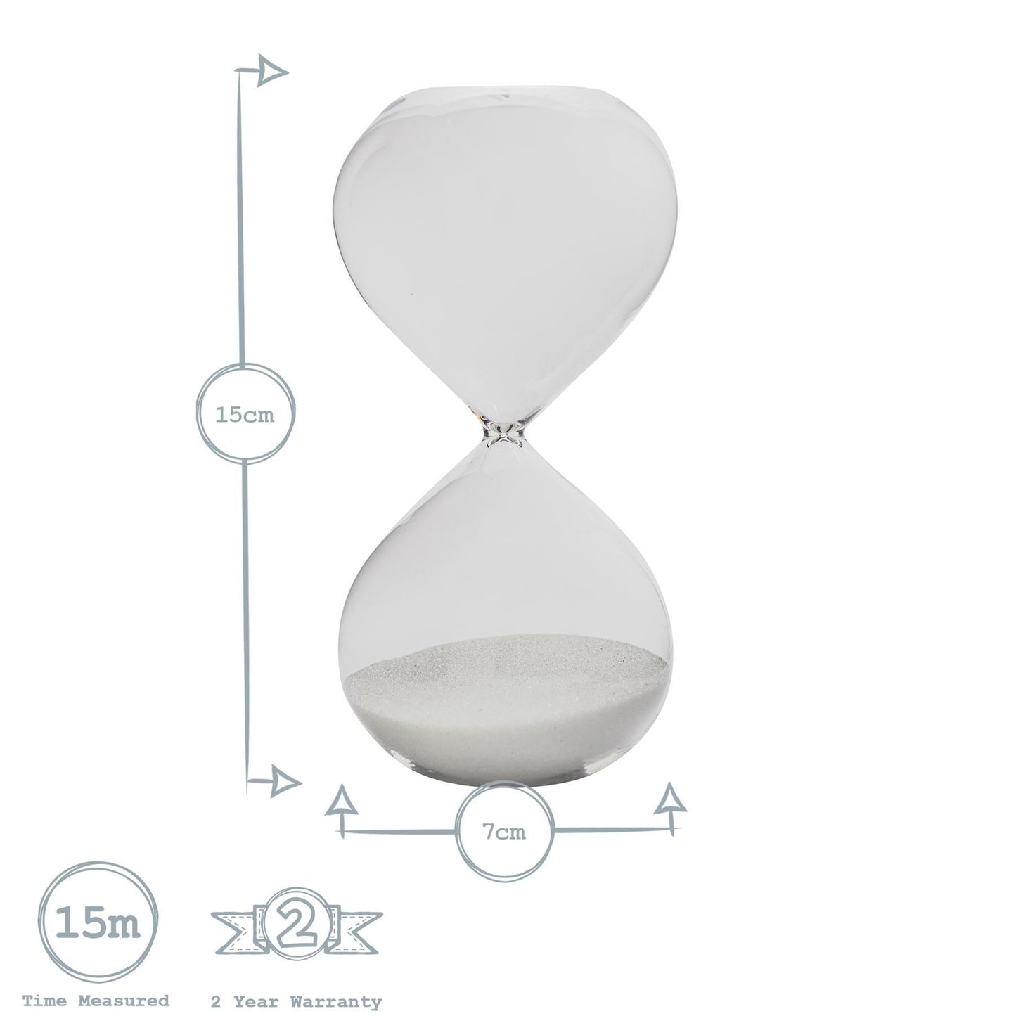3pc Glass Sand Timer Set - 3 Sizes