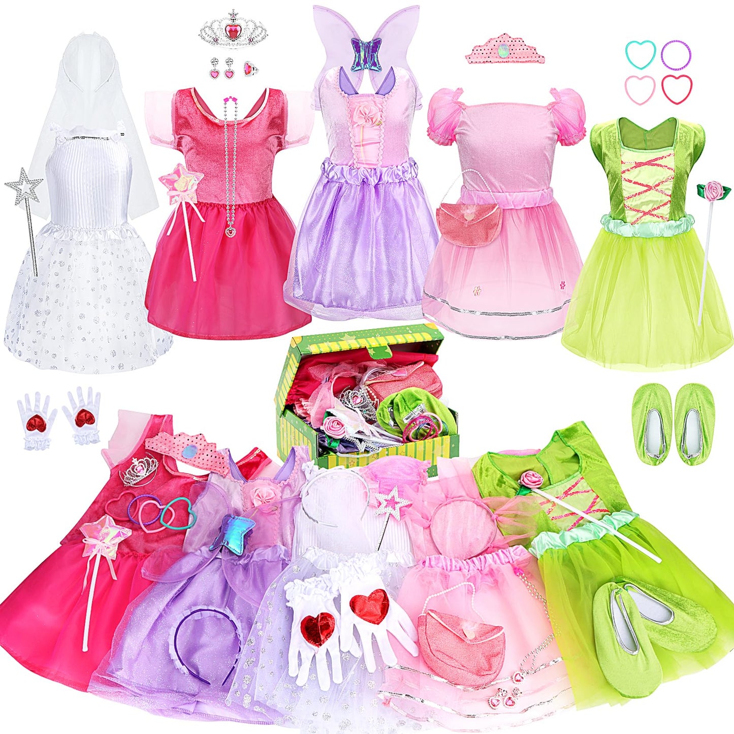 Fedio Dress Up Clothes for Little Girls – Princess Trunk Set for Ages 3–6