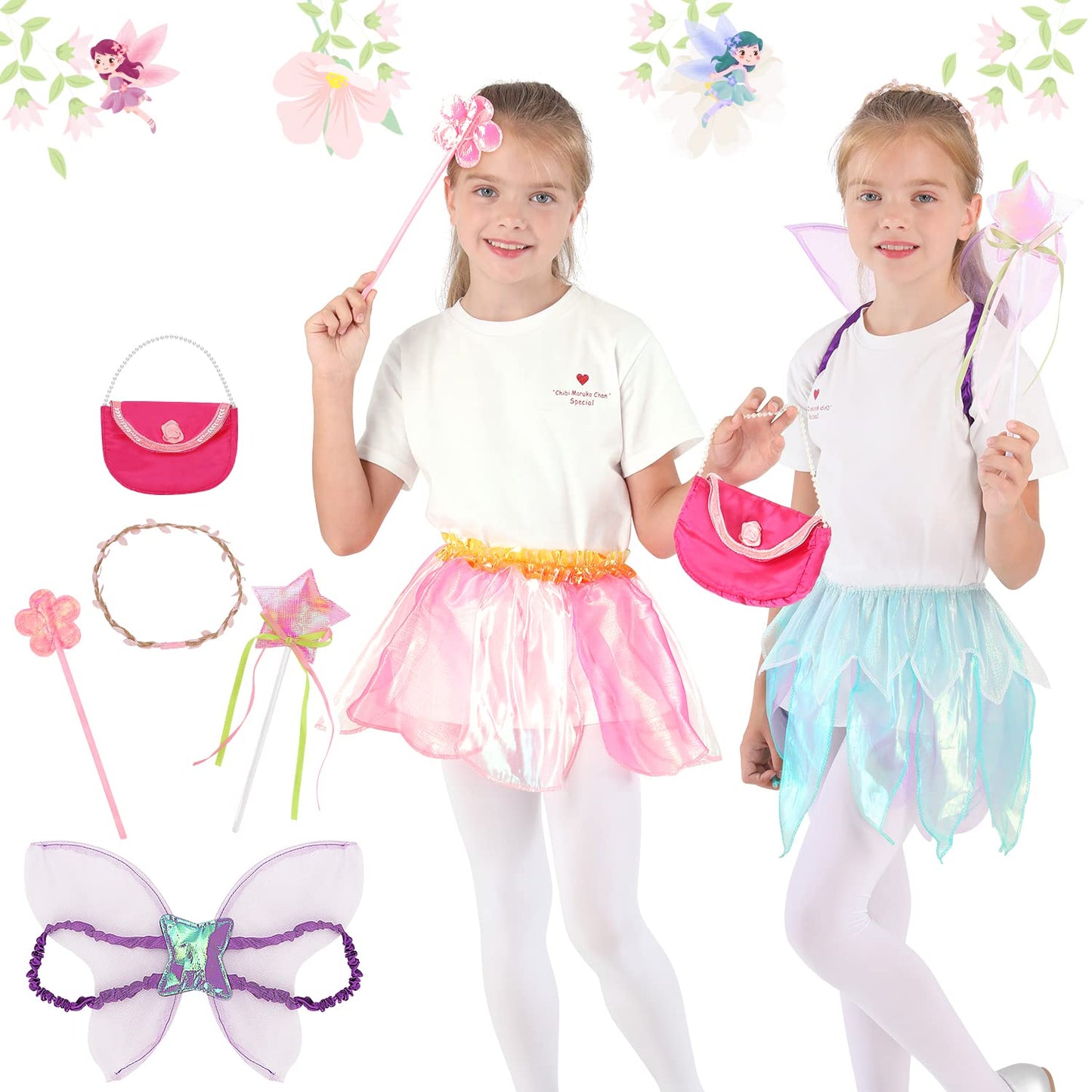 Fedio Dress Up Clothes for Little Girls – Princess Costumes & Trunk Set (Ages 3-6)