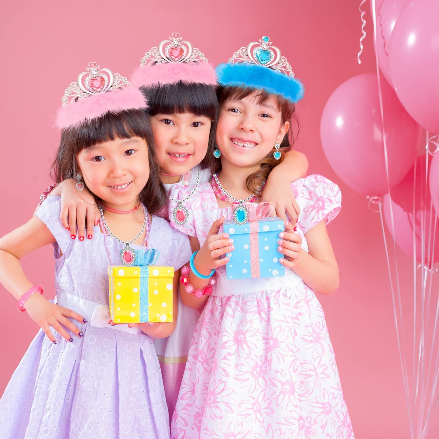 Fedio Princess Dress Up Shoes Set for Girls – 3 Pairs, Capes, Crowns & Unicorn Purse | Pretend Play Gift