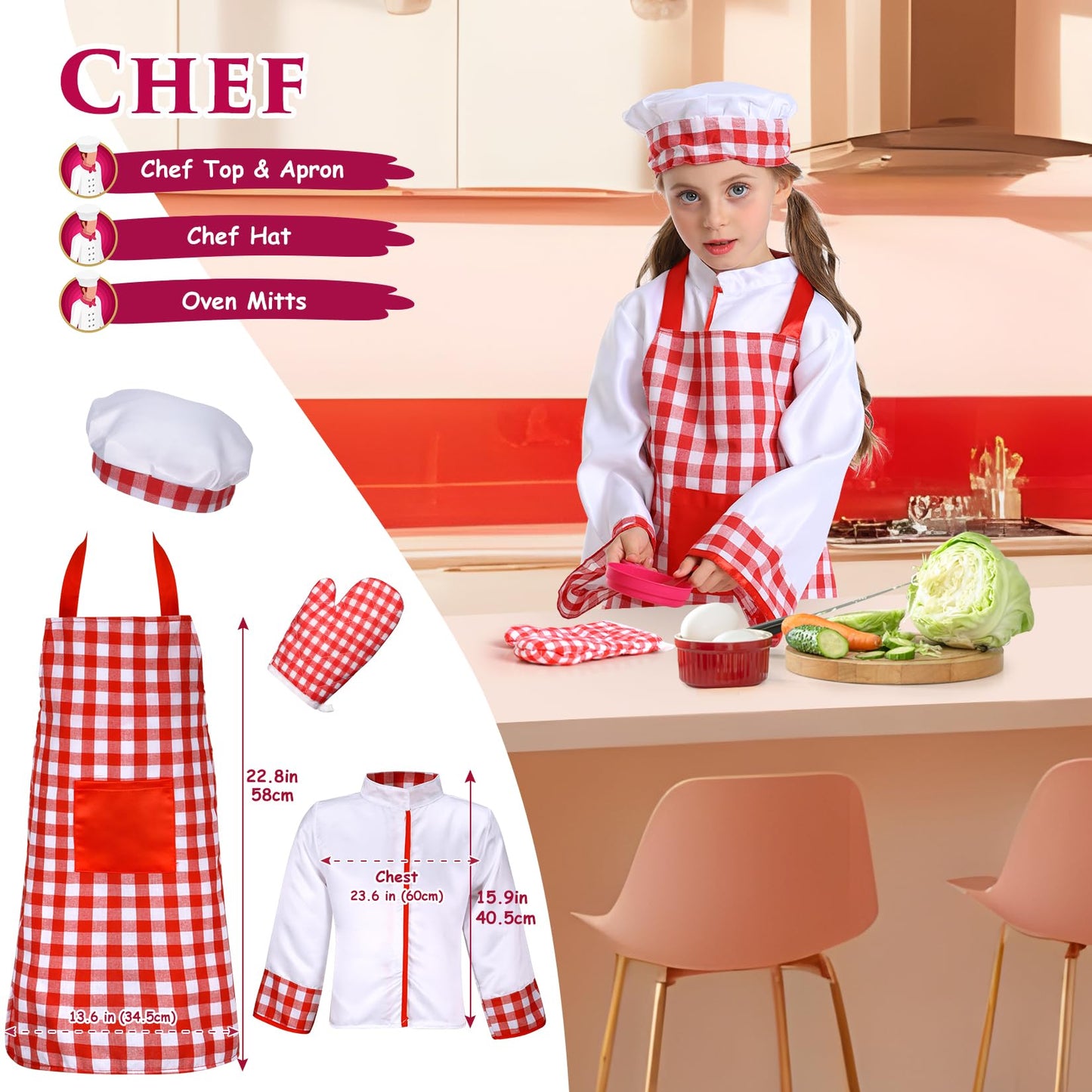 Fedio 14Pcs Toddler Dress Up Set – 4 Costumes for 3–6 Years