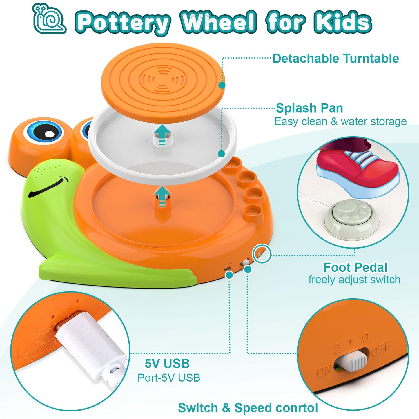 Fedonak Pottery Wheel for Kids – Complete Painting Kit for Ages 8-12