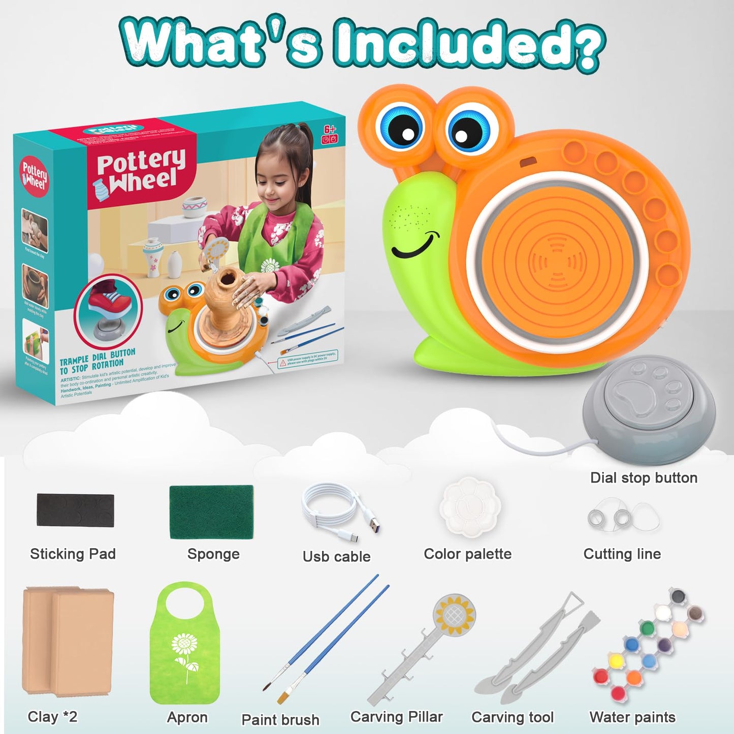 Fedonak Pottery Wheel for Kids – Complete Painting Kit for Ages 8-12