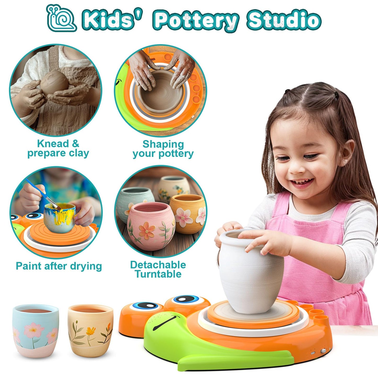 Fedonak Pottery Wheel for Kids – Complete Painting Kit for Ages 8-12