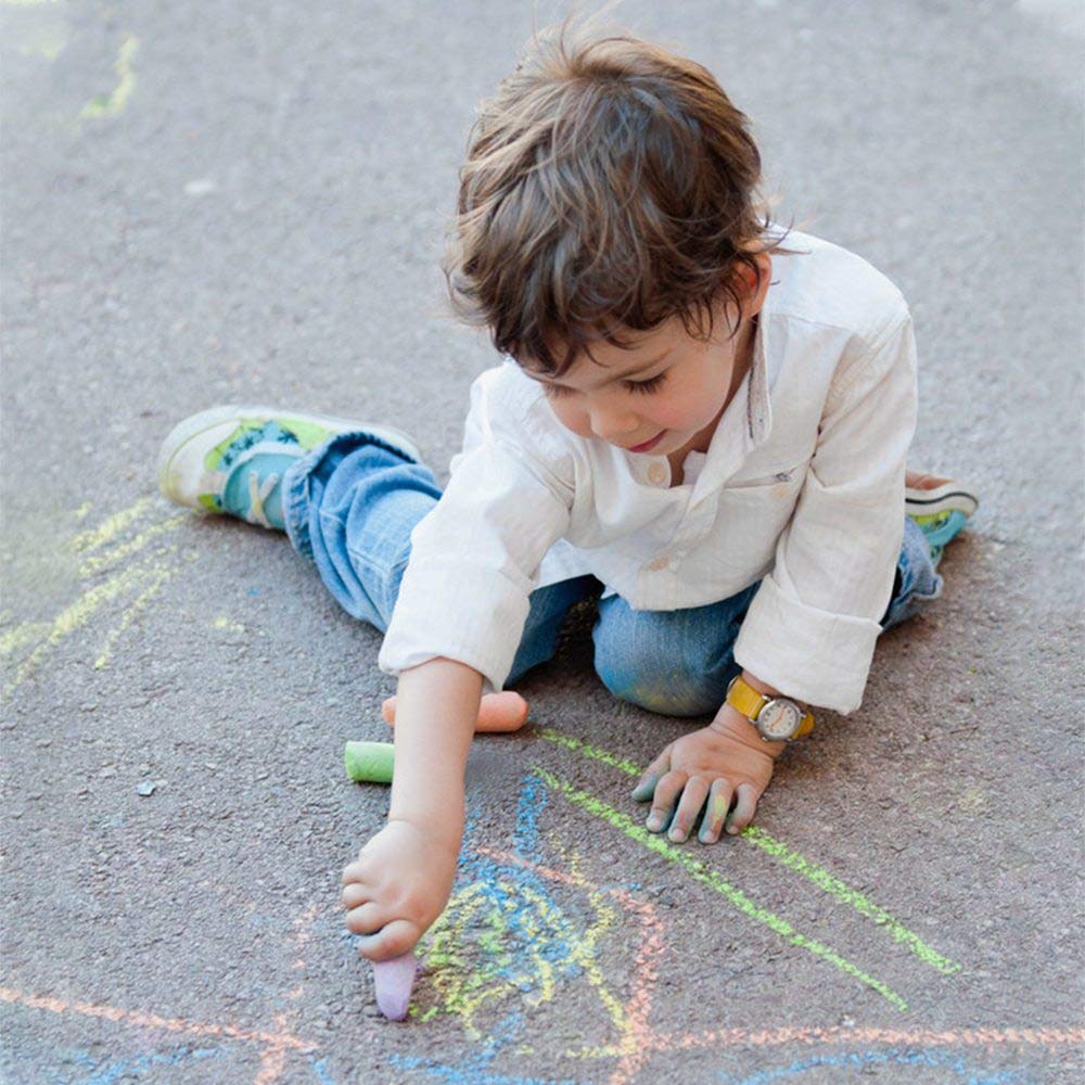 Feela 162-Pack Sidewalk Chalk Set – 18 Colors, Jumbo 4-Inch Chalk for Outdoor Art