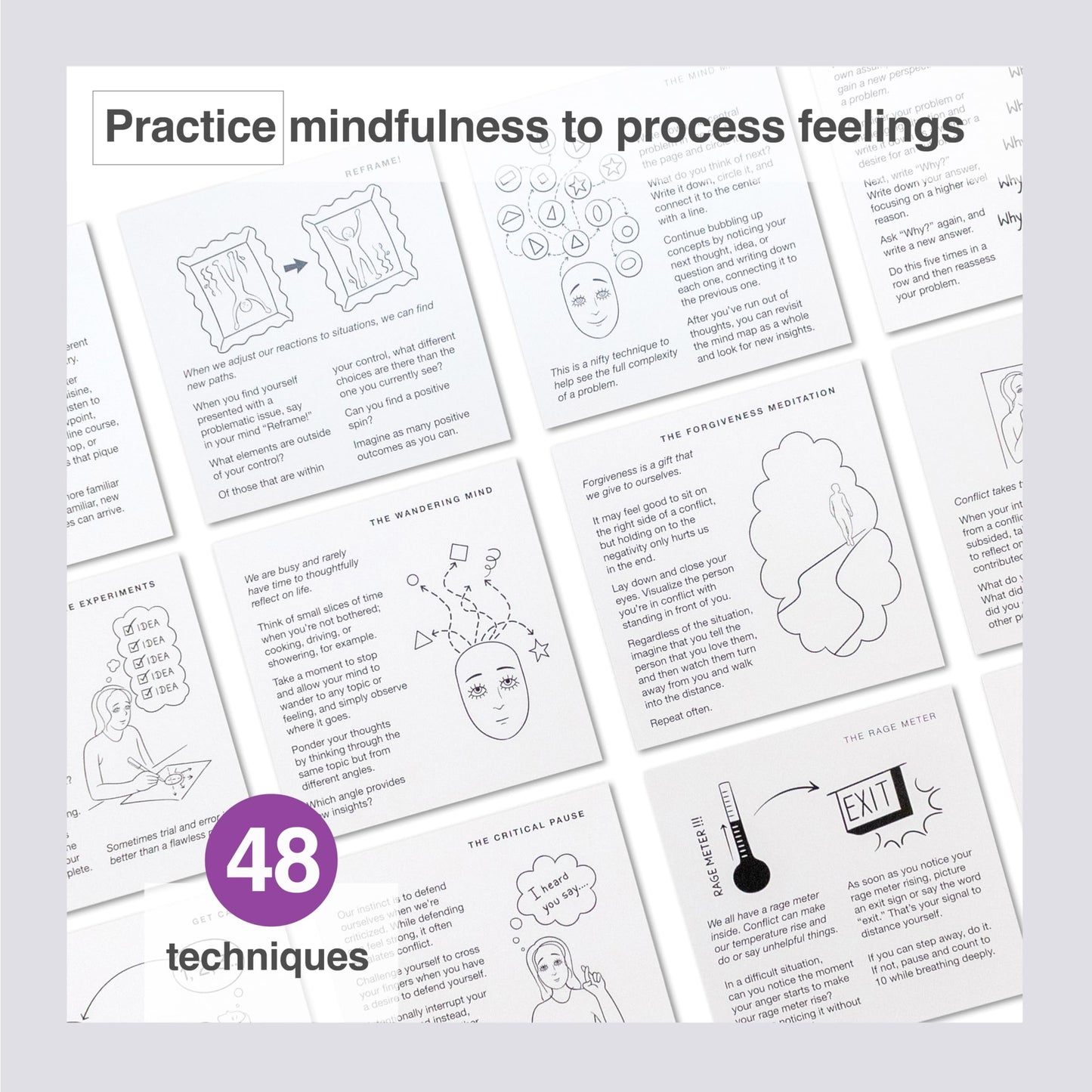 FeelWise Emotional Intelligence Card Deck – 156 Emotions + 37 Micro-Mindfulness Techniques