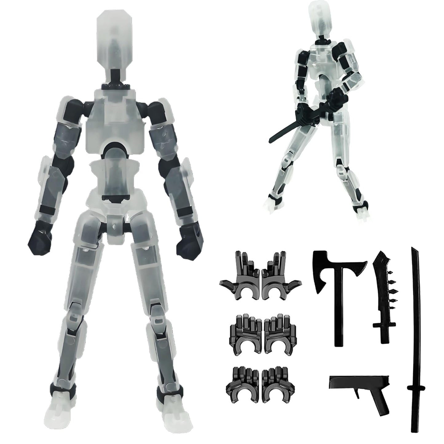 Feetcant Titan 13 Action Figure – 2025 Lucky Robot, 3D Printed, Transparent Variant