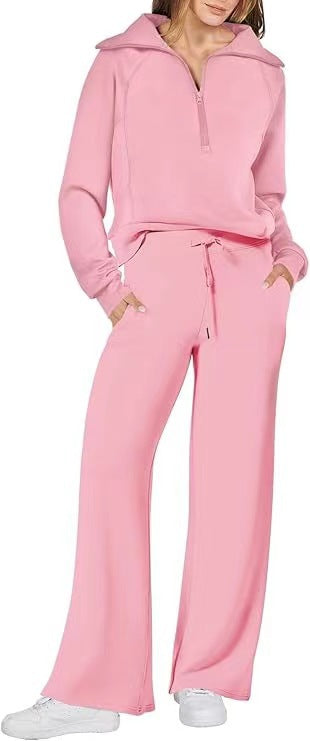 Europe And America Foreign Trade Autumn And Winter Fashion Casual Sport Two-piece Set For Women