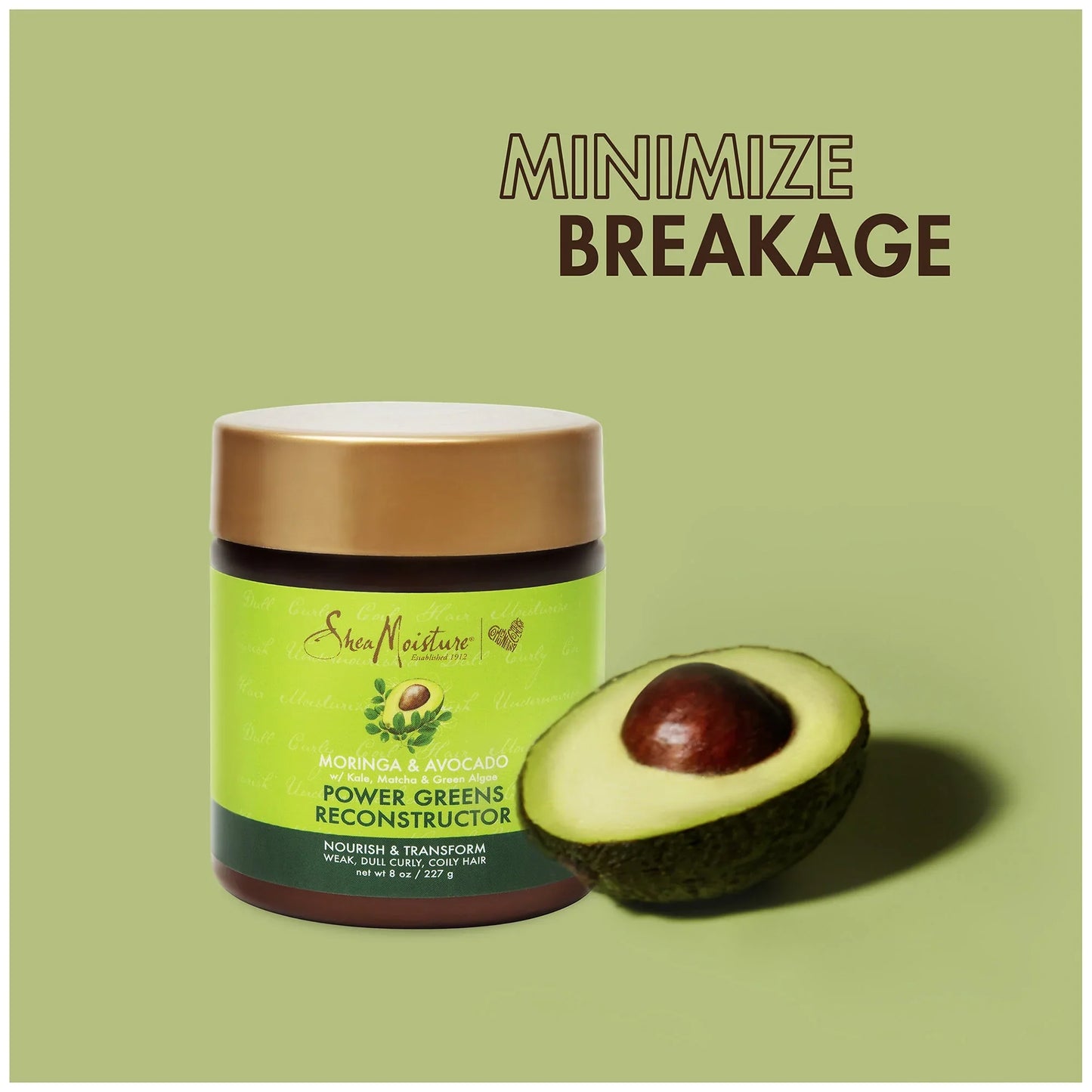 Shea Moisture Moringa & Avocado Power Greens Reconstructor 8 oz / 237 ml - For Weak, Brittle & Dry Hair