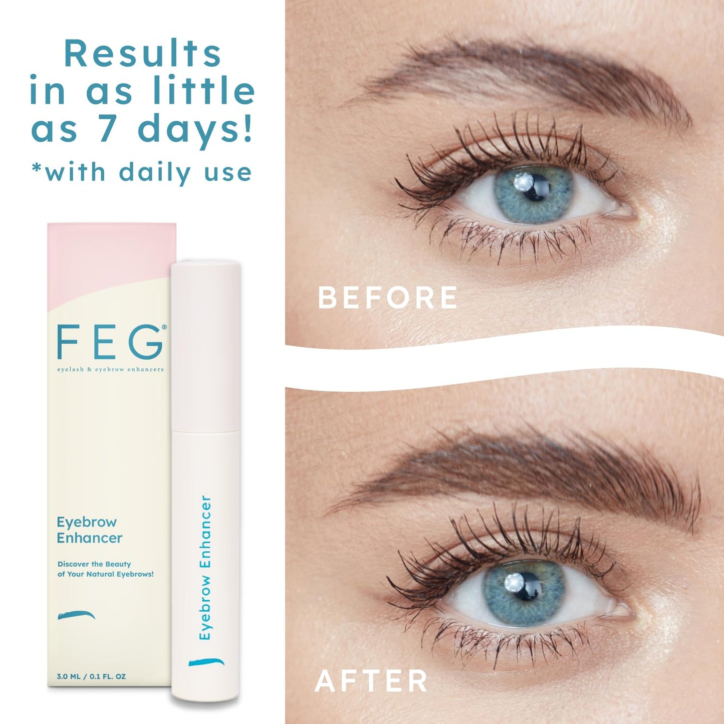 FEG Eyebrow Enhancer Serum – 2-Pack (3ml Each) for Fuller Brows