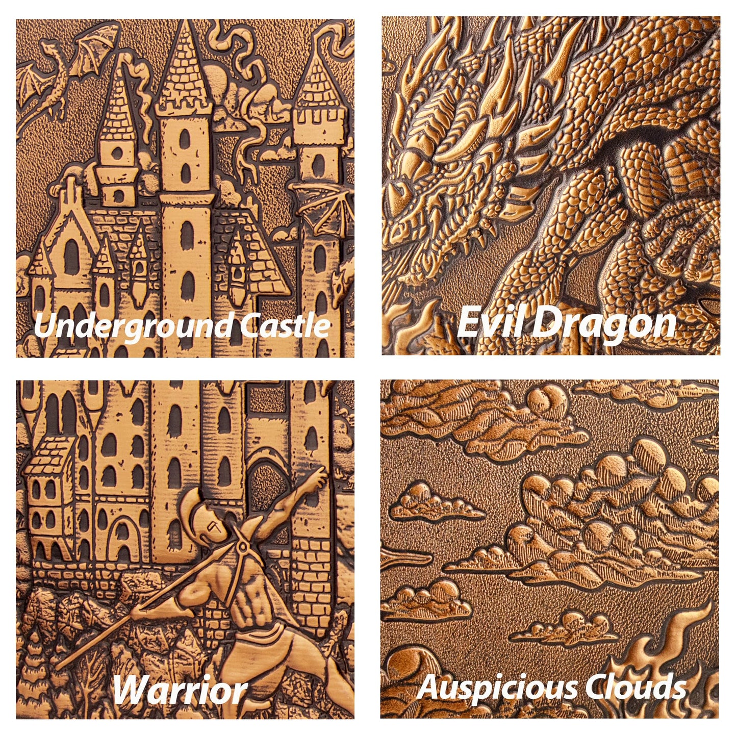 FEIDIAO DND Dungeon Master Screen – 3D Embossed Faux Leather 4-Panel with Pockets