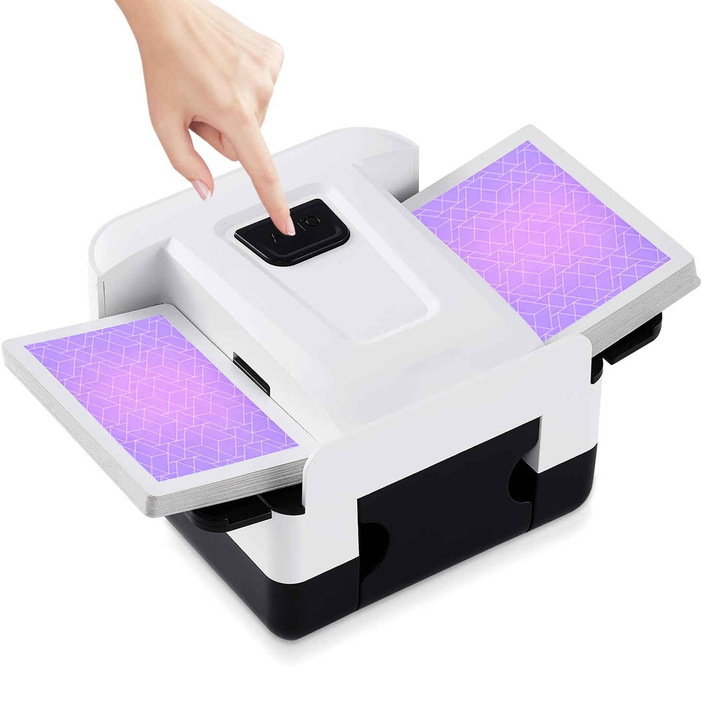 FEIERYA Automatic Card Shuffler 2 Deck – Rechargeable Shuffling Machine for UNO, Poker & Home Games