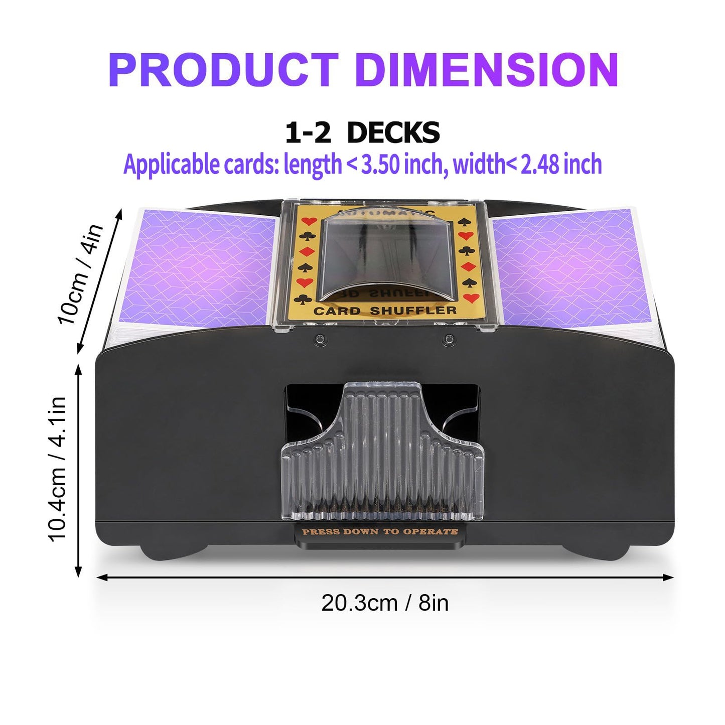 FEIERYA Automatic Card Shuffler 2-Deck – Battery-Operated Shuffler for UNO, Poker & More