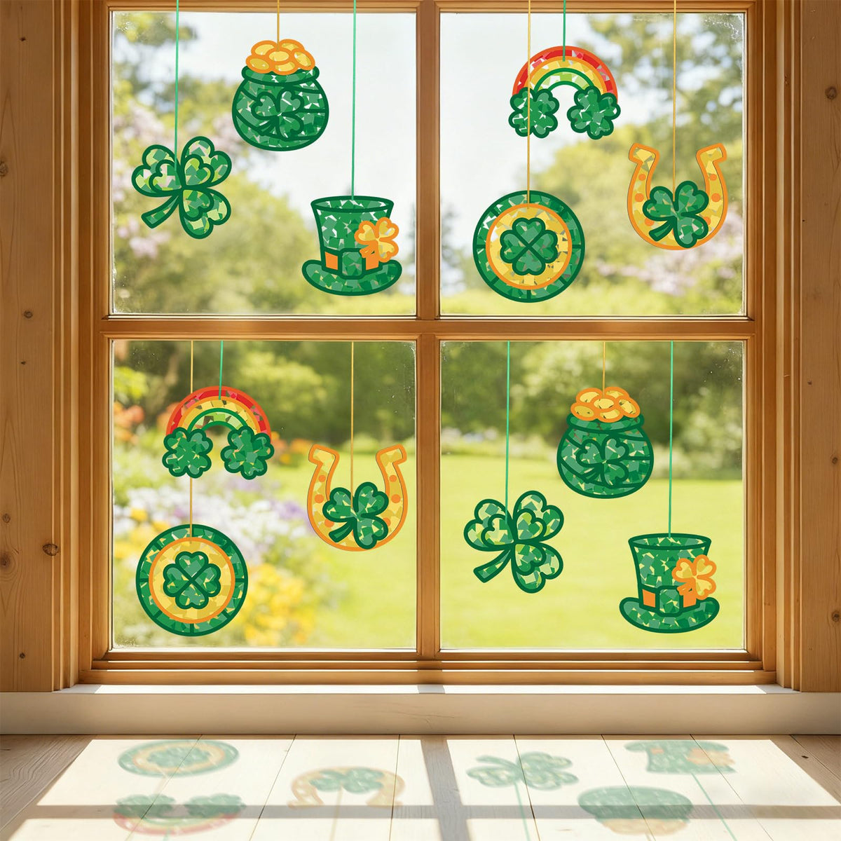 Feifeiya 24-Set St Patrick’s Day Suncatcher Craft Kit – Window Decor