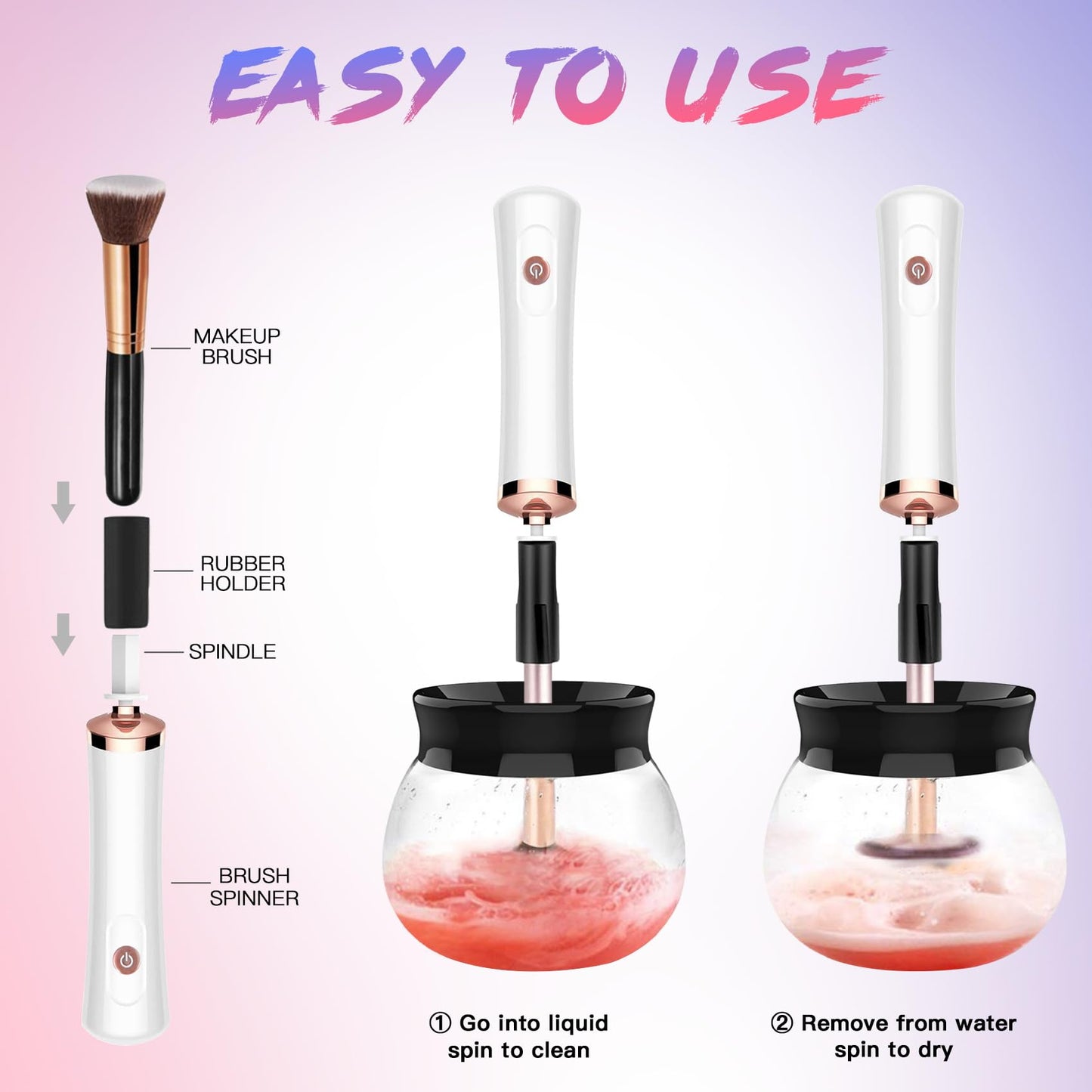 FEIMINI Electric Makeup Brush Cleaner – Wash & Dry in Minutes