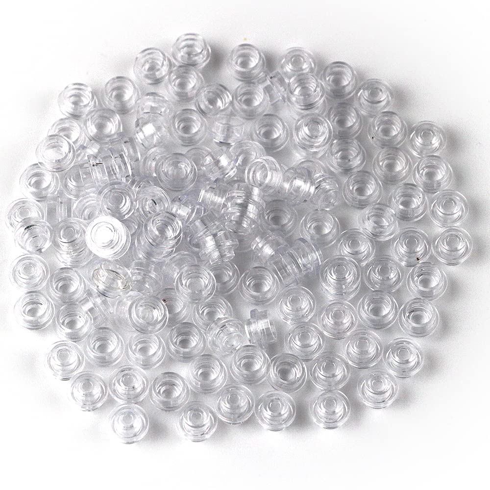 Feleph 1000Pcs Transparent Round 1x1 Plates – Compatible with Major Brand 4073