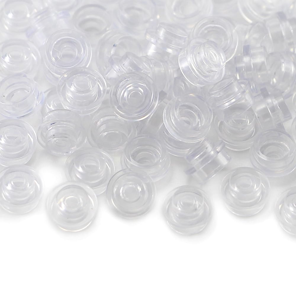 Feleph 1000Pcs Transparent Round 1x1 Plates – Compatible with Major Brand 4073