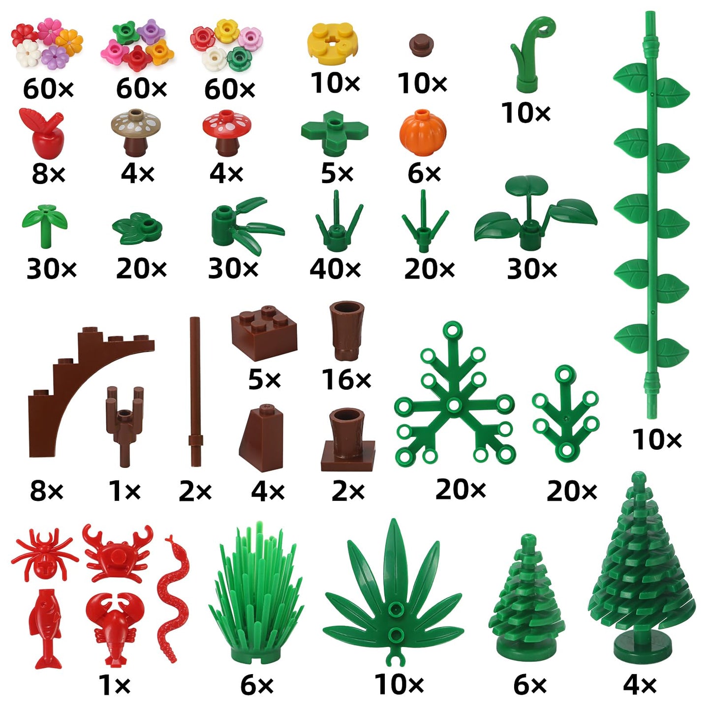 Feleph Garden Plants Building Bricks — Creative Nature-Themed Blocks for Jungle & Park Decor