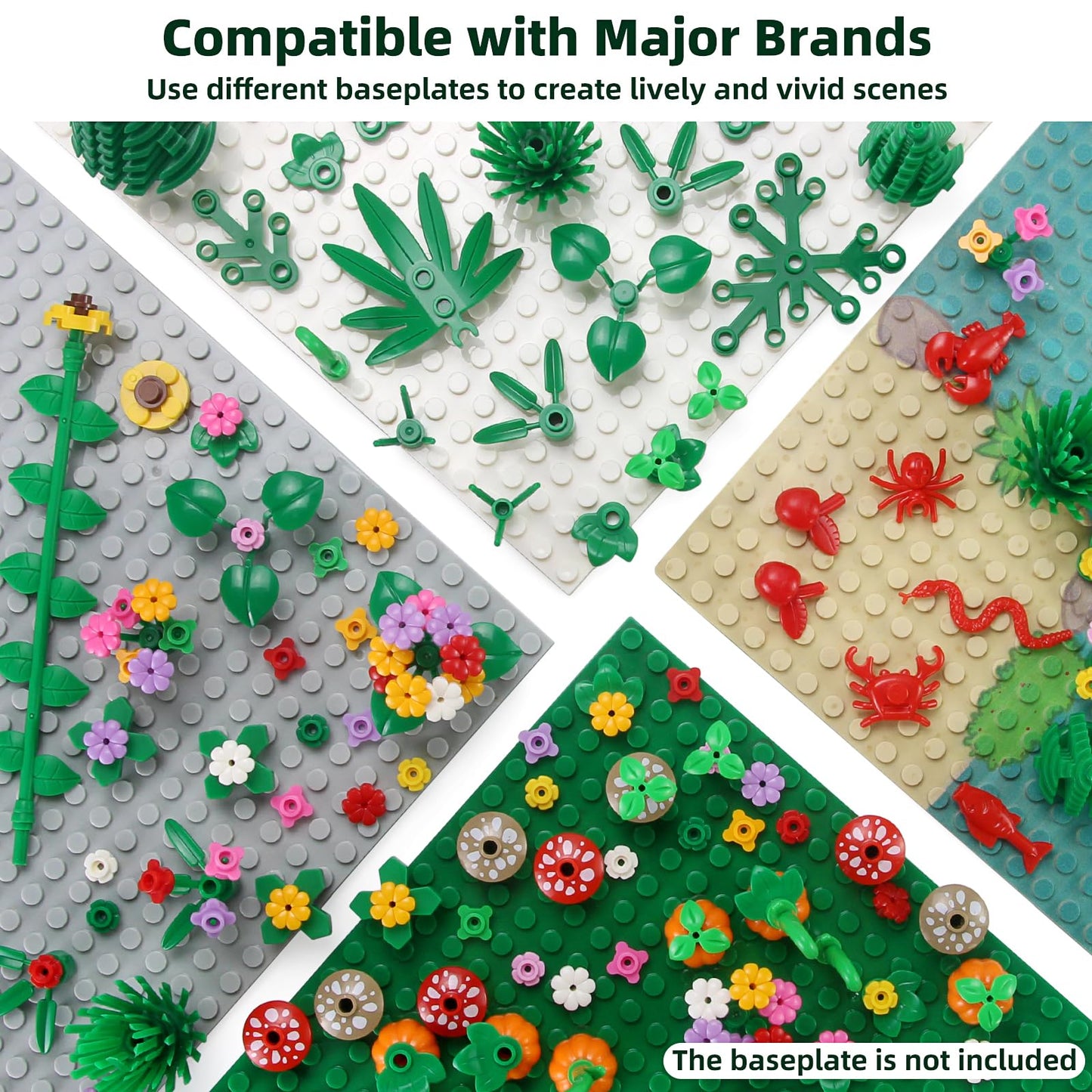Feleph Garden Plants Building Bricks — Creative Nature-Themed Blocks for Jungle & Park Decor
