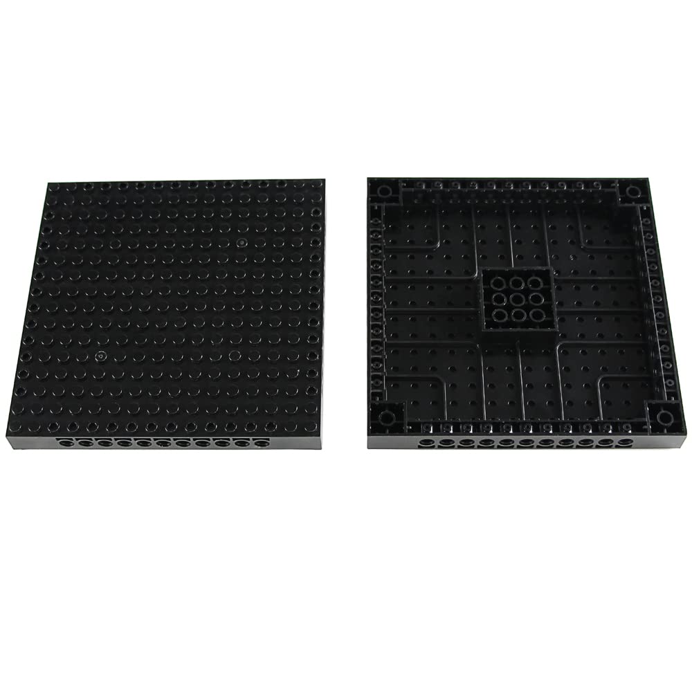 Feleph 18pcs 5-inch Base Brick – 16x16 Black Plate with Holes & Pins for Pixel Art