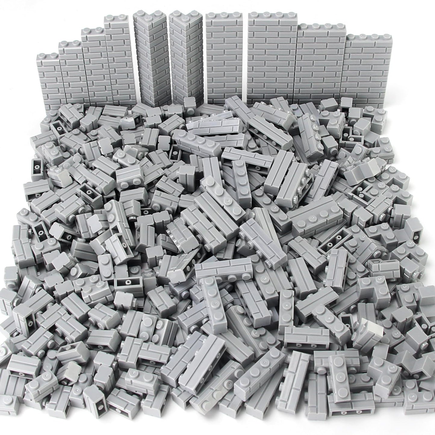 Feleph Masonry Bricks Set – 450 Pcs Gray, Compatible with Major Brands