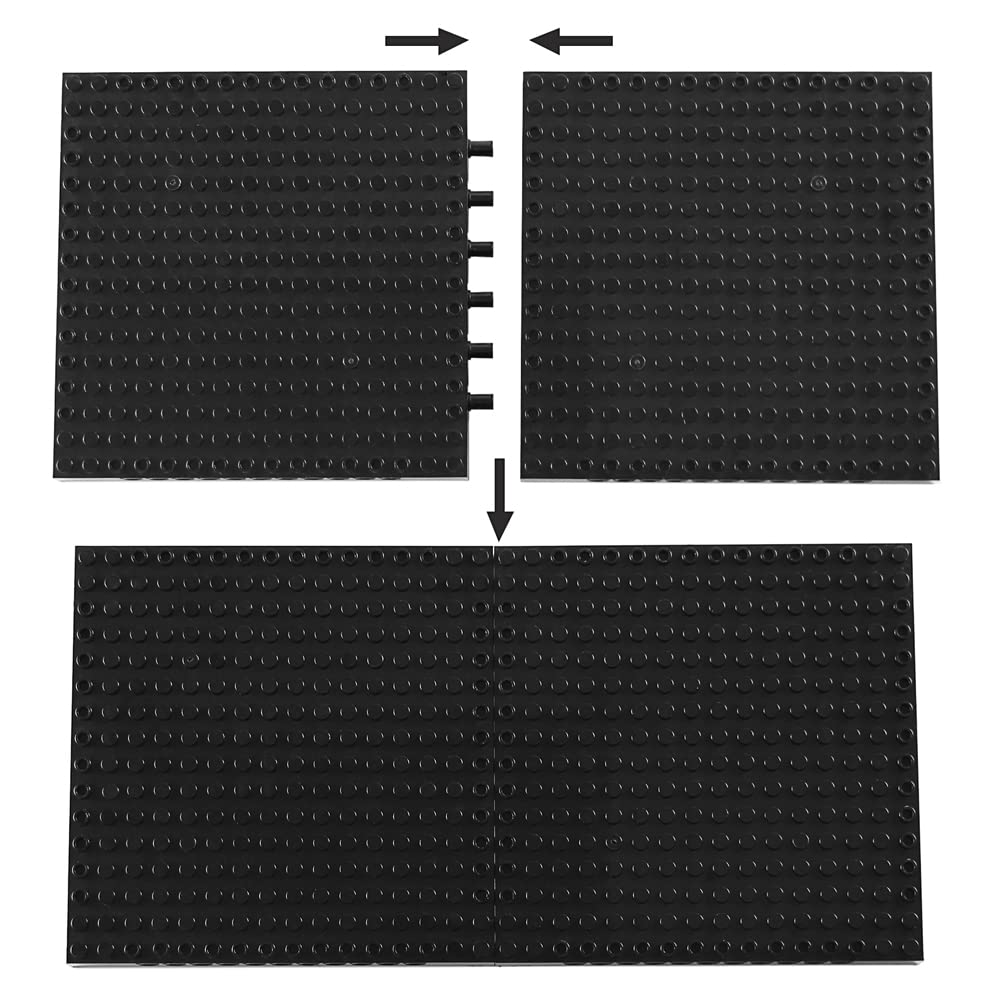 Feleph 18pcs 5-inch Base Brick – 16x16 Black Plate with Holes & Pins for Pixel Art