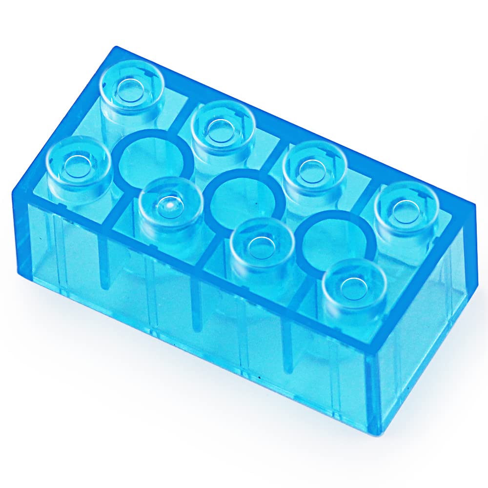 Feleph 320-Piece Transparent Medium Blue 2x4 Bricks – Compatible with 3001 Major Brands