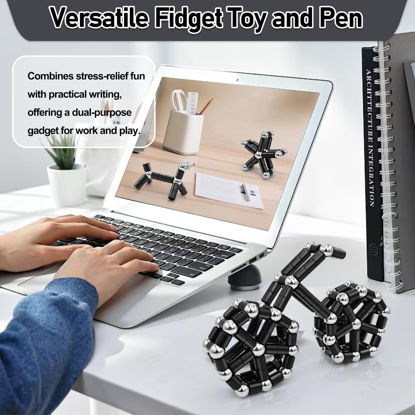 Felikray Magnetic Fidget Pen – Black Deformation Toy for Teens & Adults