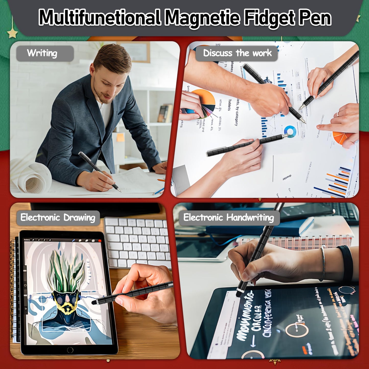 Felikray Magnetic Fidget Pen – Black Deformation Toy for Teens & Adults
