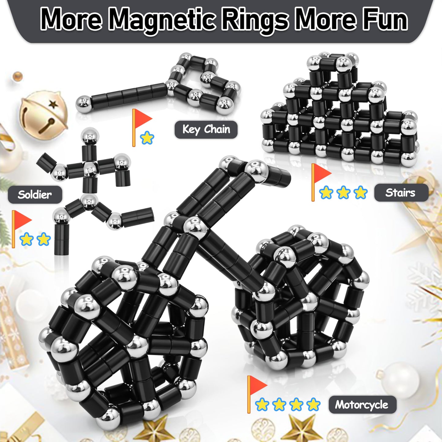 Felikray Magnetic Fidget Pen – Black Deformation Toy for Teens & Adults