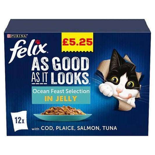 Felix As Good As It Looks Ocean Feast Selection in Jelly 12 x 100g (1.2kg) (Case of 4)