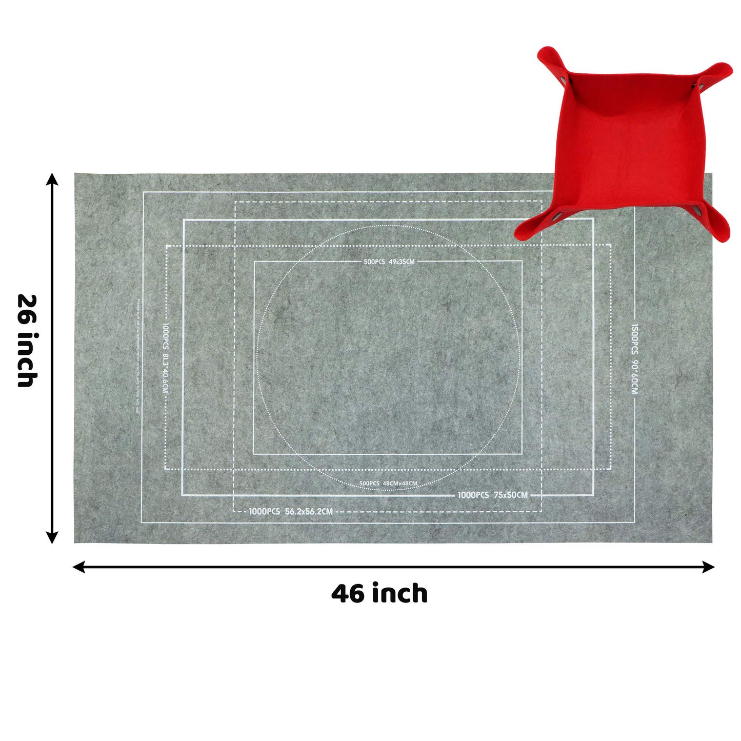 FELIZROCA Portable Puzzle Mat Roll Up – 46x26 in Puzzle Kit with Glue Sheets, Trays, Pump, Tube & Bag