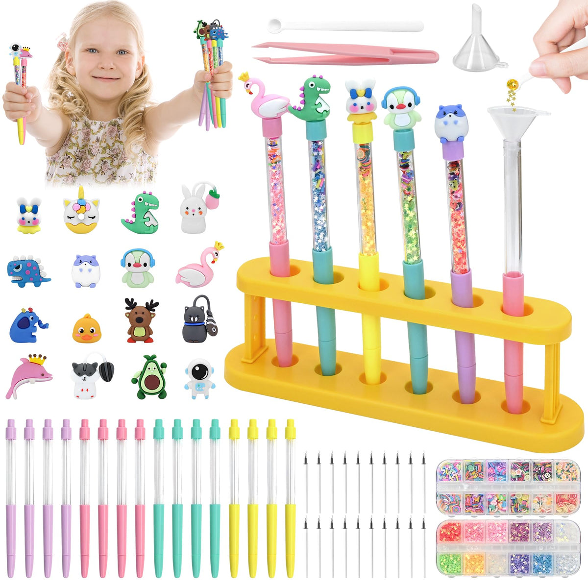 FEMBW Pen Making Kit – DIY Pen Creator Studio for Kids (75+ Craft Pieces)