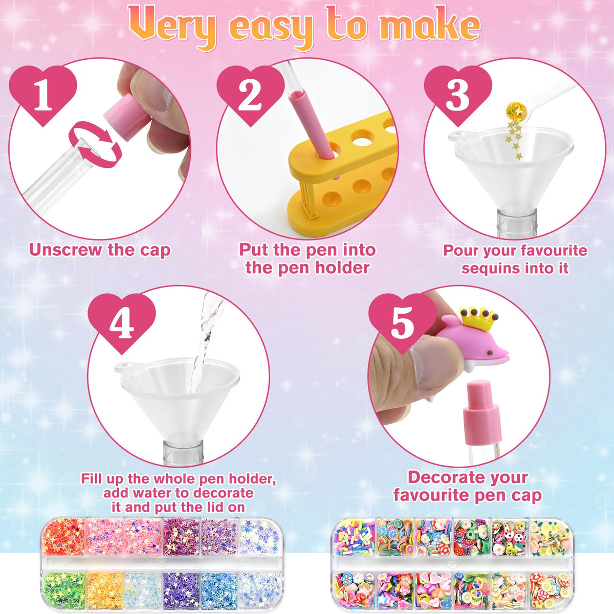 FEMBW Pen Making Kit – DIY Pen Creator Studio for Kids (75+ Craft Pieces)