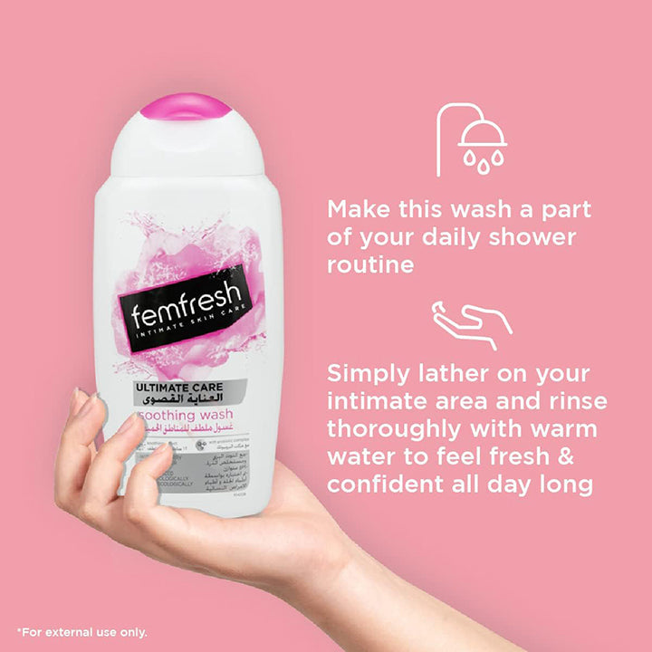 Femfresh Soothing Wash Gentle pH-Balanced Cleansing & Comfort for Sensitive Intimate Skin 250 ml/8.45 oz