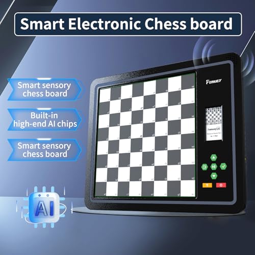 Femuey L6 Electronic Chess Set – Adaptive AI Opponent, Eye-Friendly Display, Travel-Ready